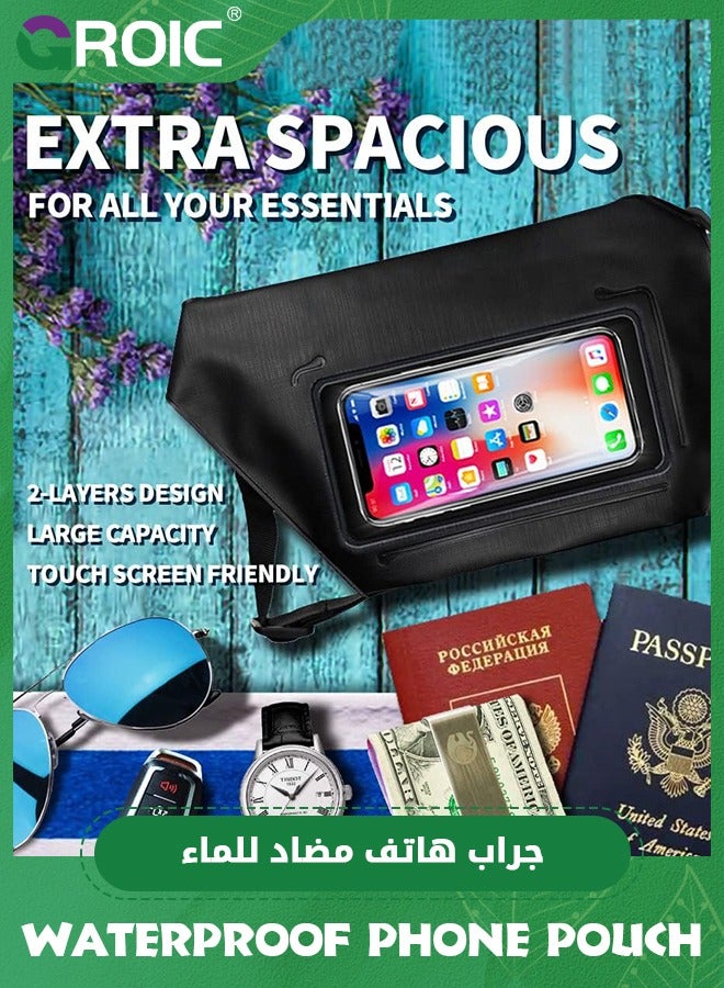 Waterproof Bag for Swimming, IPX8 Cell Phone Dry Bags Waterproof with Waist Strap, Keep Your Valuables Dry, Perfect for Swimming Snorkeling Boating Kayaking Beach Pool Water Park