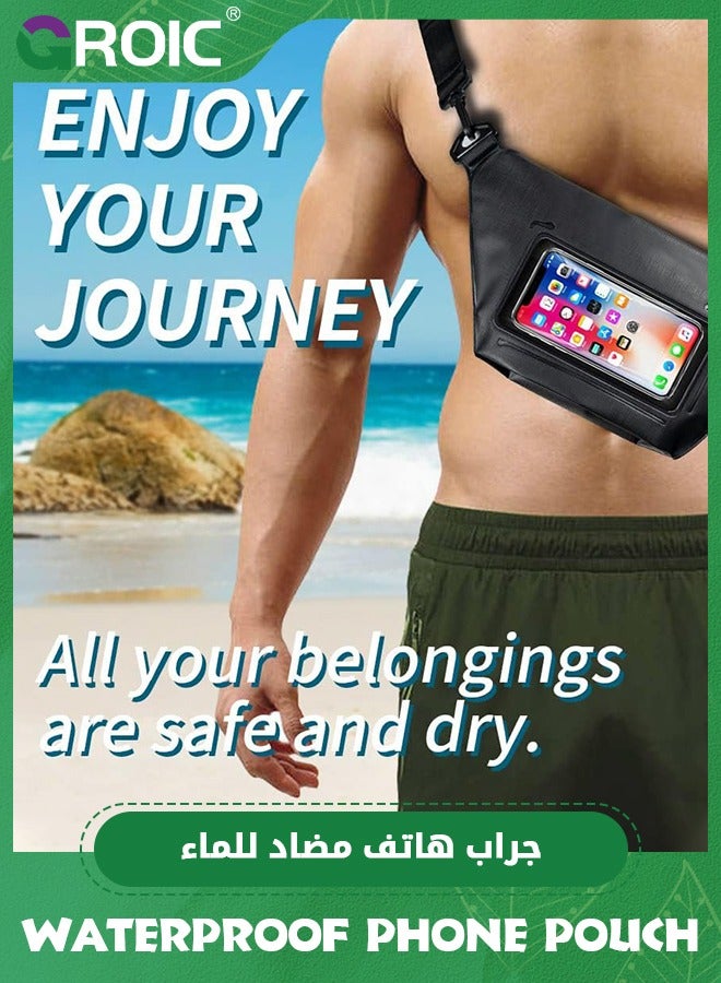 Waterproof Bag for Swimming, IPX8 Cell Phone Dry Bags Waterproof with Waist Strap, Keep Your Valuables Dry, Perfect for Swimming Snorkeling Boating Kayaking Beach Pool Water Park