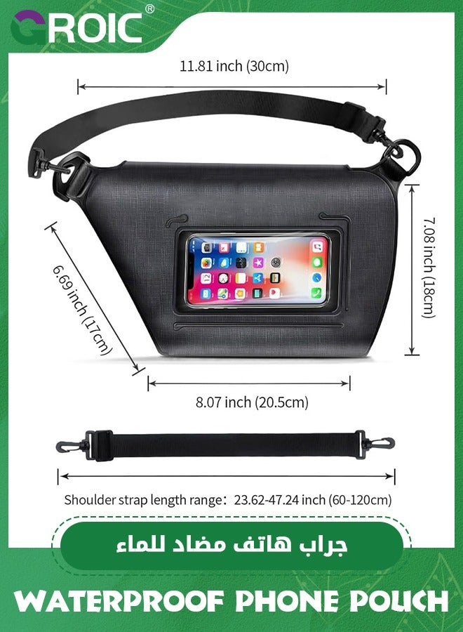 Waterproof Bag for Swimming, IPX8 Cell Phone Dry Bags Waterproof with Waist Strap, Keep Your Valuables Dry, Perfect for Swimming Snorkeling Boating Kayaking Beach Pool Water Park