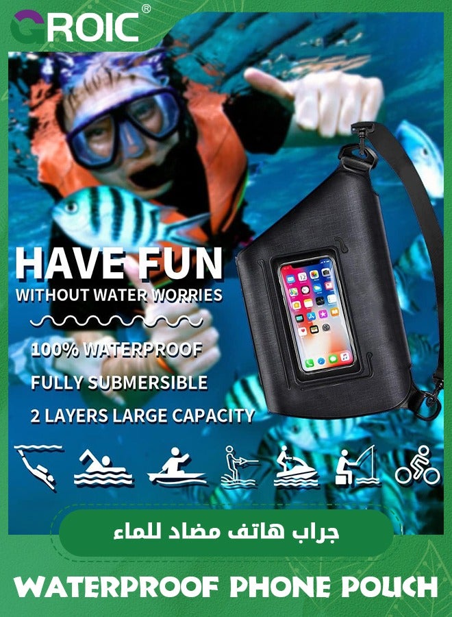 Waterproof Bag for Swimming, IPX8 Cell Phone Dry Bags Waterproof with Waist Strap, Keep Your Valuables Dry, Perfect for Swimming Snorkeling Boating Kayaking Beach Pool Water Park
