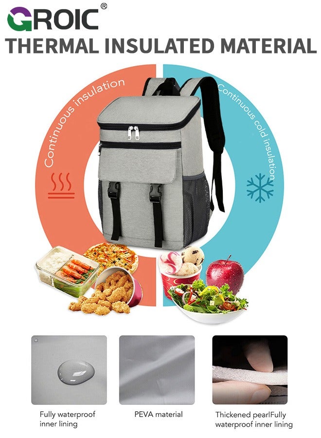 Backpack Cooler, Leakproof & Waterproof Cooler Backpack, Cooler Bag for Men Women, Large Capacity Portable Lightweight Cooler for Family Outdoor Camping Beach Picnic Hiking