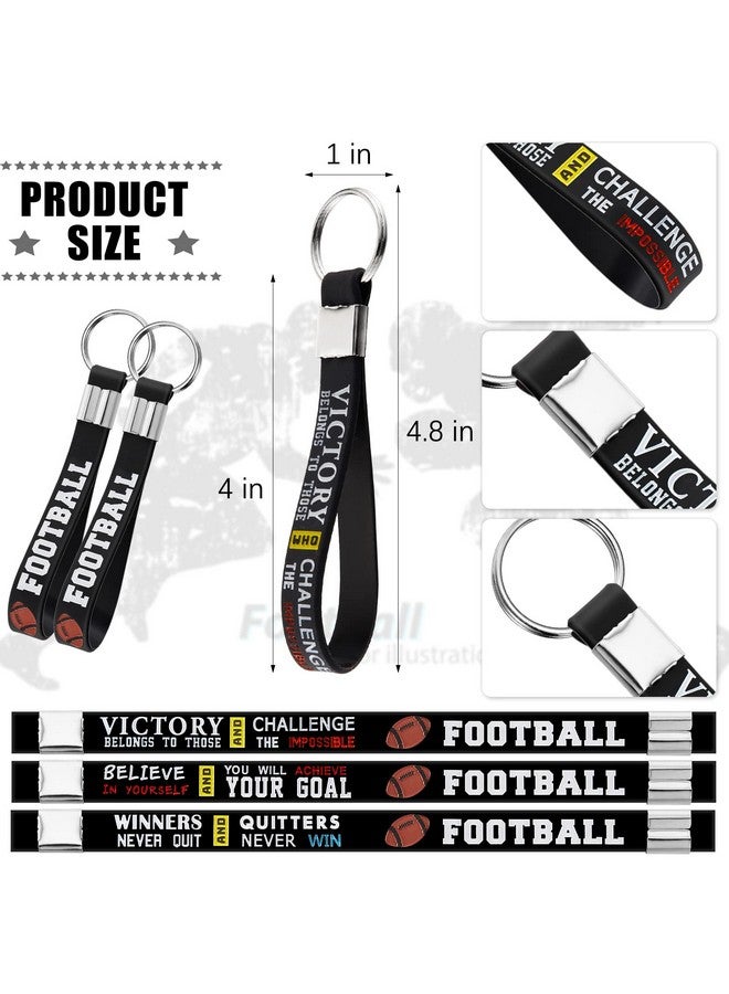 24 Pieces Football Theme Party Favors Football Silicone Keychains With Motivational Quotes For Boys Teens Adults Football Accessories Party Supplies