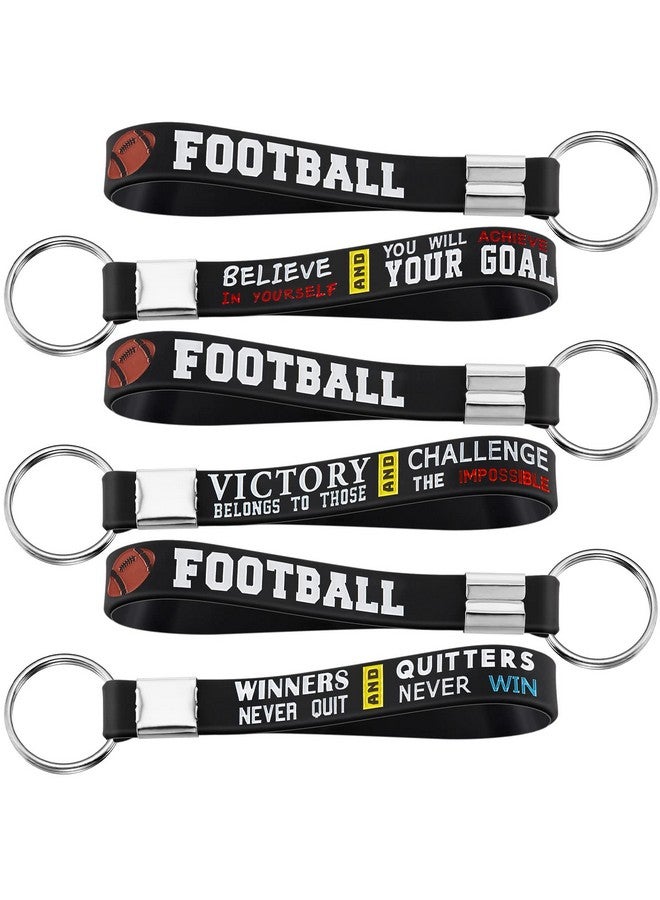 24 Pieces Football Theme Party Favors Football Silicone Keychains With Motivational Quotes For Boys Teens Adults Football Accessories Party Supplies