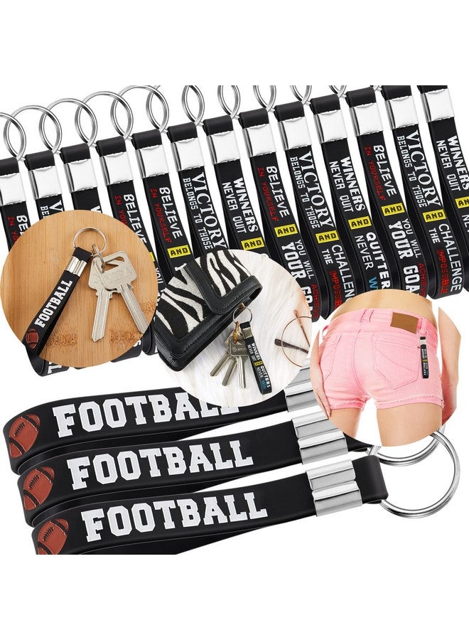 24 Pieces Football Theme Party Favors Football Silicone Keychains With Motivational Quotes For Boys Teens Adults Football Accessories Party Supplies