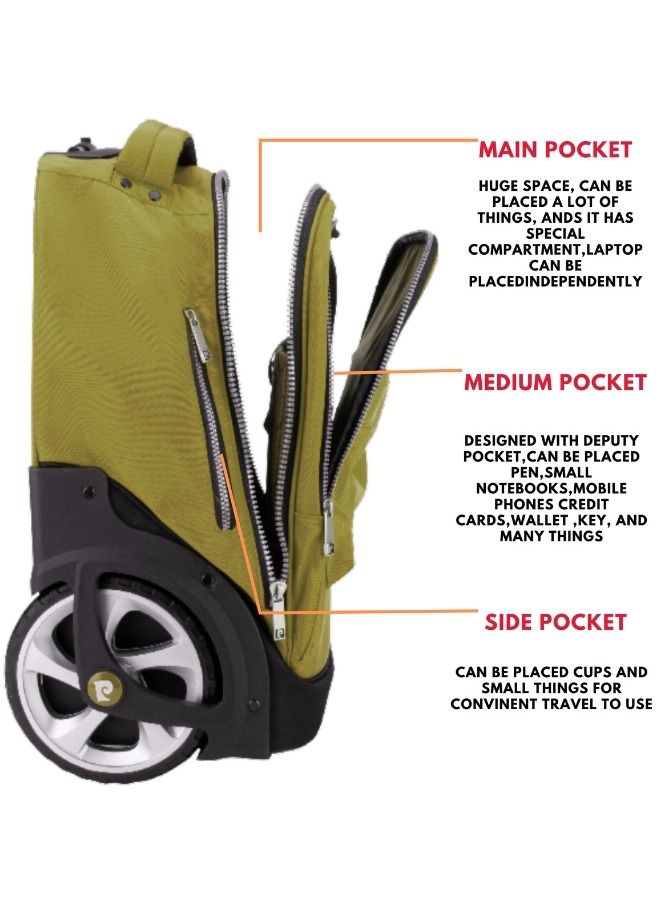 3 Piece Kids School Trolley Bag laptop compartment Big Wheels With Lunch bag & Pencil Case