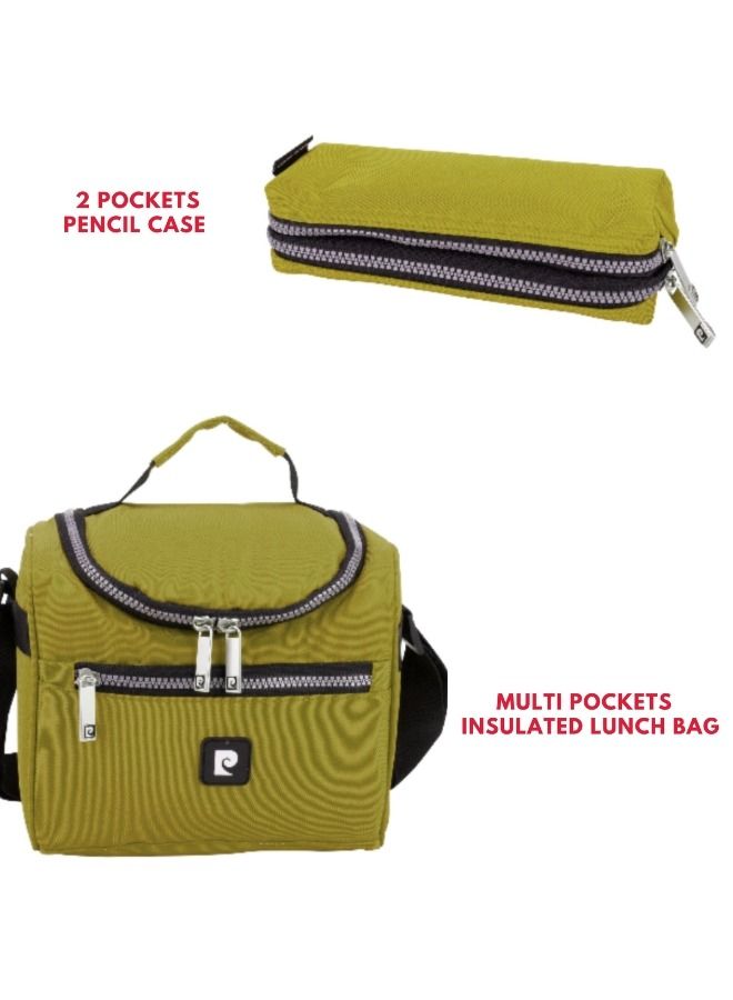 3 Piece Kids School Trolley Bag laptop compartment Big Wheels With Lunch bag & Pencil Case