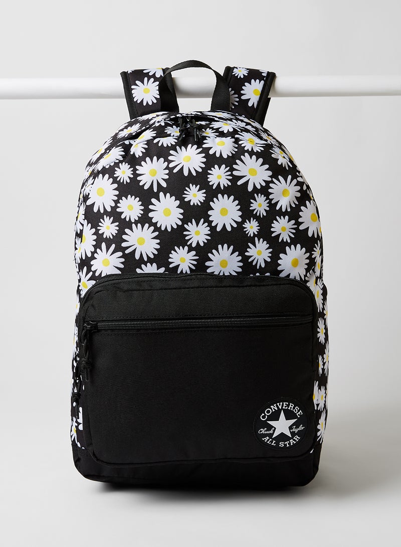 Go 2 Daisy Print Backpack DARK CHARCOAL