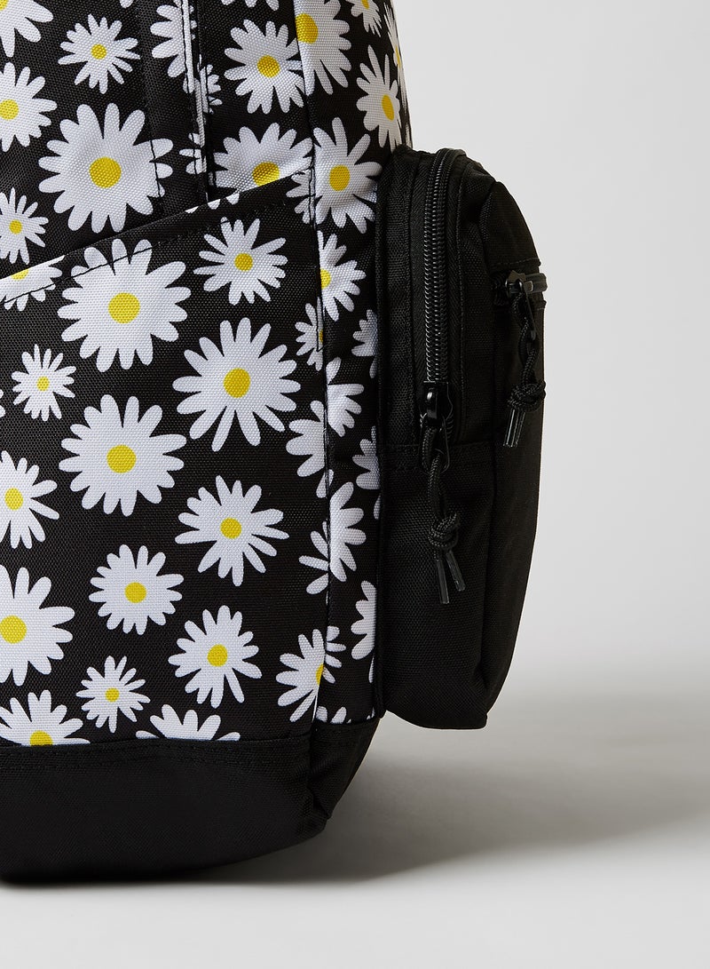 Go 2 Daisy Print Backpack DARK CHARCOAL