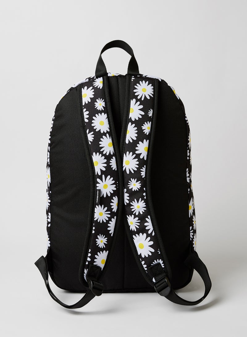 Go 2 Daisy Print Backpack DARK CHARCOAL