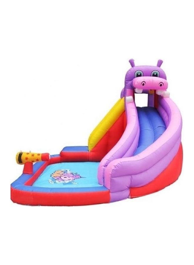 Inflatable Hippo Bouncer with Water Slide and Gun