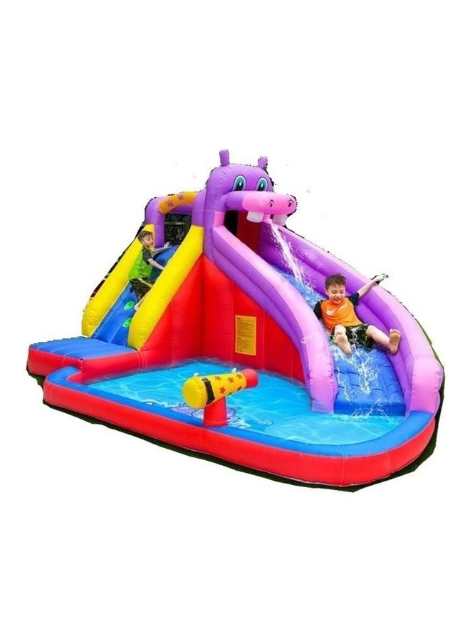 Inflatable Hippo Bouncer with Water Slide and Gun