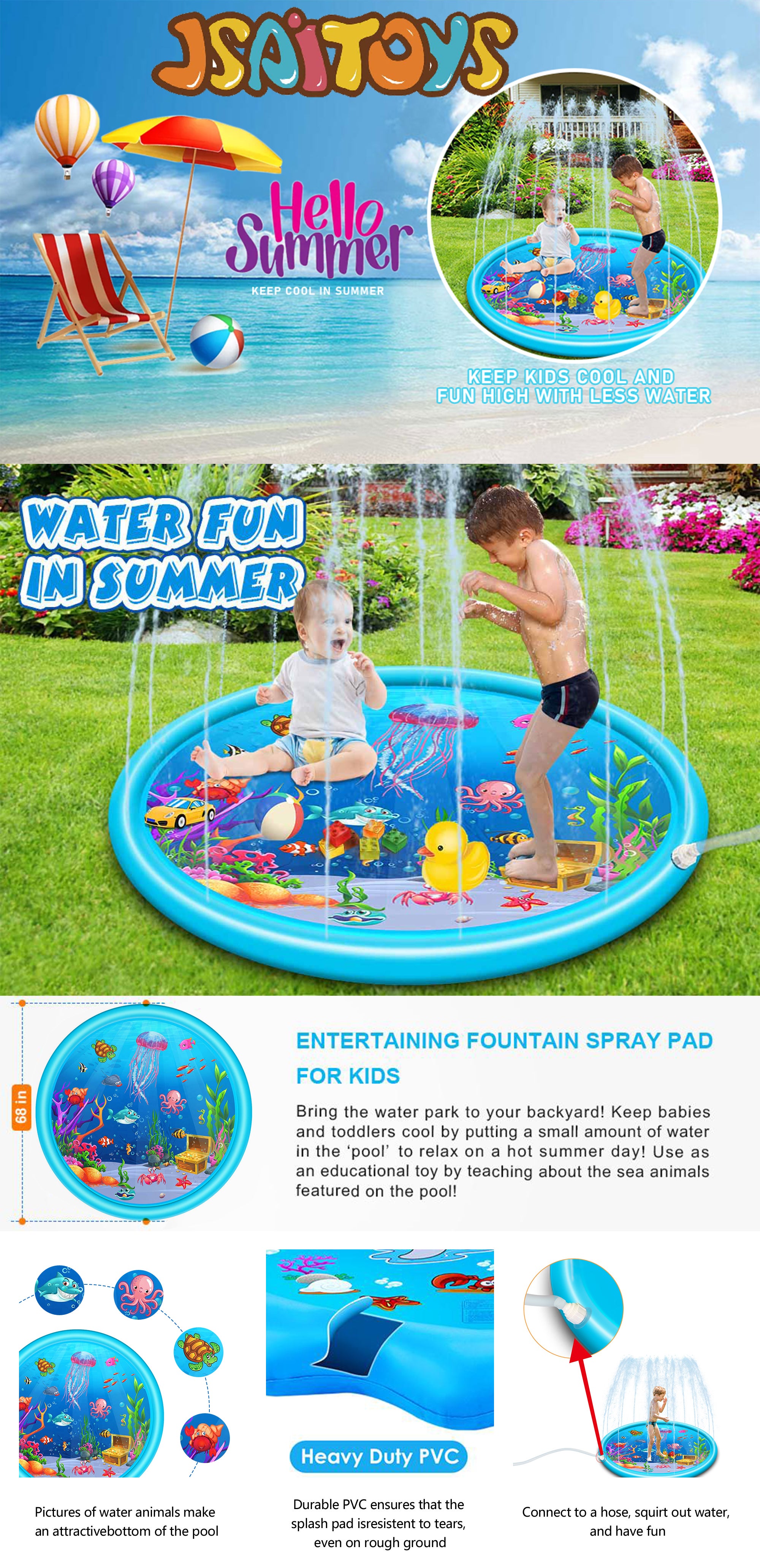 Splash Mat Sprinkler Pad ( Folding Size : 20 x20x8 cm)