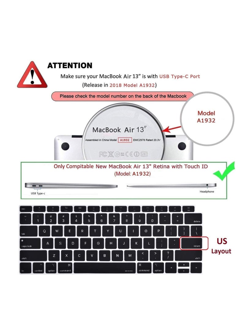 Plastic Hard Shell Case Cover Compatible with MacBook Air 13-Inch with Retina Display & Touch ID, Model:- M1 A2337/A2179/A1932 Release 2022/2021/2020/2019/2018, Wine Red