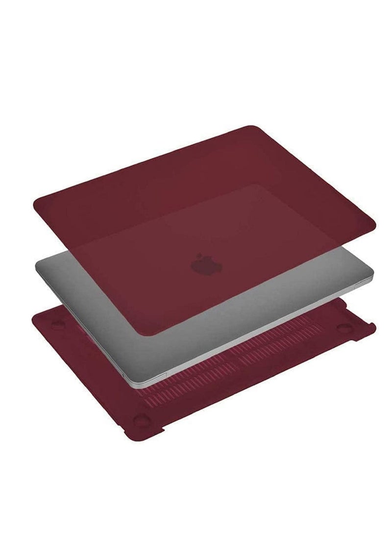 Plastic Hard Shell Case Cover Compatible with MacBook Air 13-Inch with Retina Display & Touch ID, Model:- M1 A2337/A2179/A1932 Release 2022/2021/2020/2019/2018, Wine Red