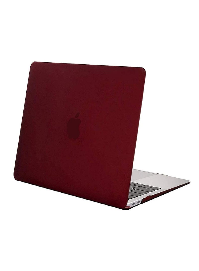 Plastic Hard Shell Case Cover Compatible with MacBook Air 13-Inch with Retina Display & Touch ID, Model:- M1 A2337/A2179/A1932 Release 2022/2021/2020/2019/2018, Wine Red