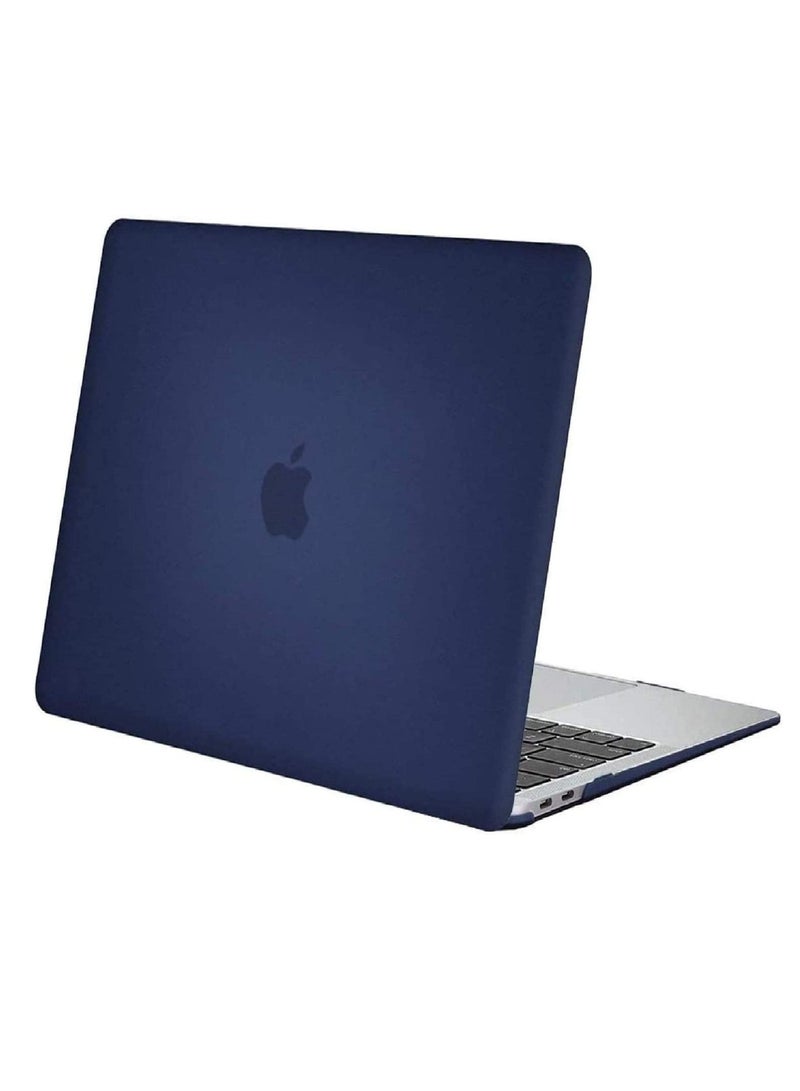 Plastic Hard Shell Case Cover Compatible with MacBook Air 13-Inch with Retina Display & Touch ID, Model:- M1 A2337/A2179/A1932 Release 2022/2021/2020/2019/2018, Navy Blue