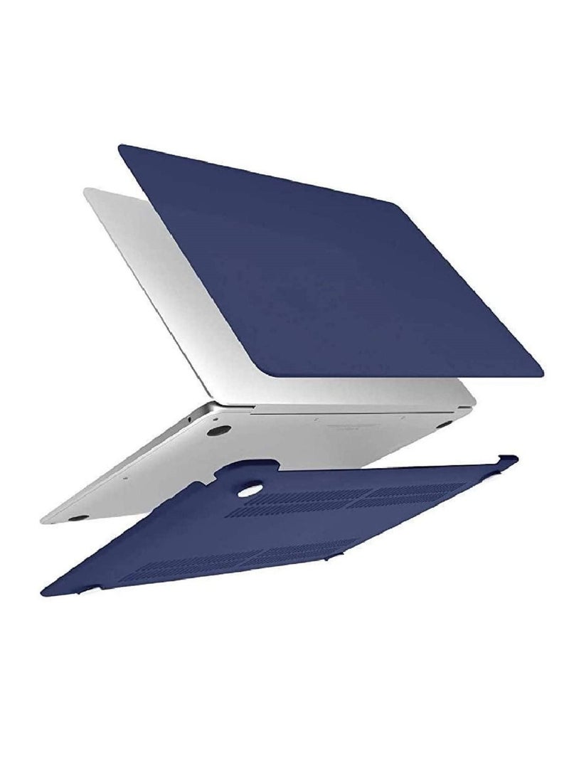 Plastic Hard Shell Case Cover Compatible with MacBook Air 13-Inch with Retina Display & Touch ID, Model:- M1 A2337/A2179/A1932 Release 2022/2021/2020/2019/2018, Navy Blue