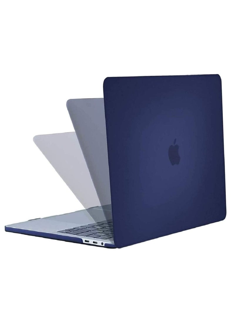 Plastic Hard Shell Case Cover Compatible with MacBook Air 13-Inch with Retina Display & Touch ID, Model:- M1 A2337/A2179/A1932 Release 2022/2021/2020/2019/2018, Navy Blue