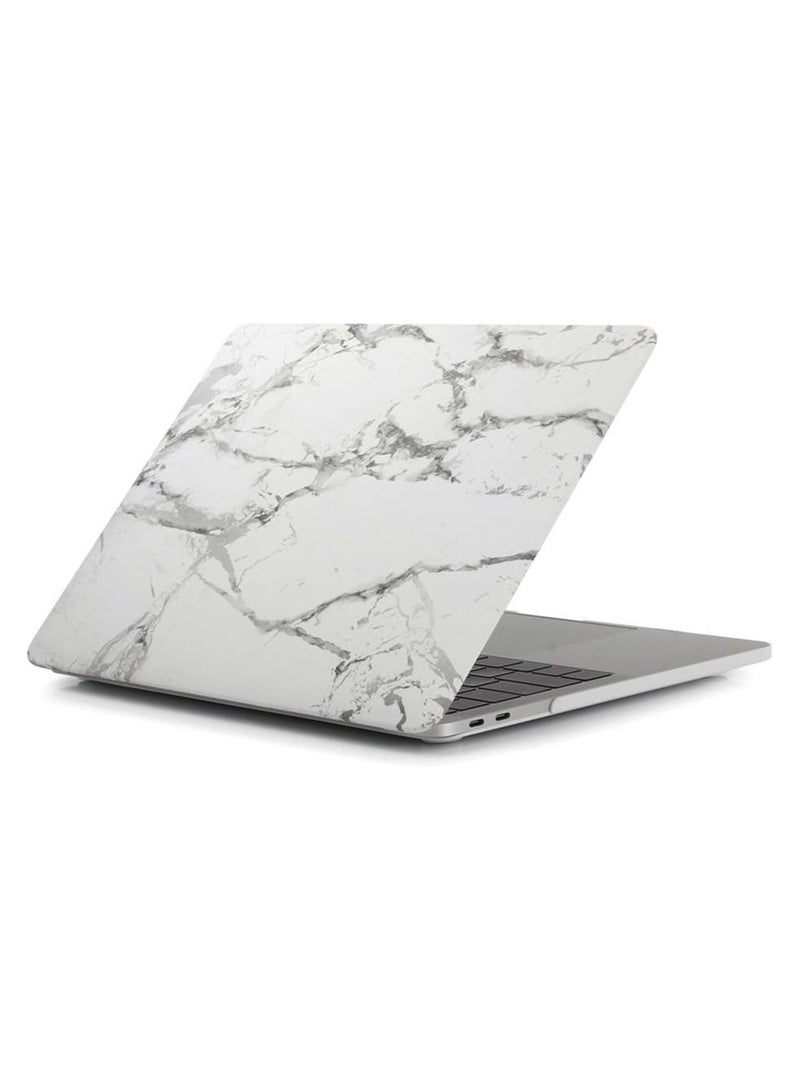 Protective Hard Shell Case Cover Compatible with MacBook Pro 16-Inch Model: A2141 (MVVJ2xx/A, MVVK2xx/A, MVVL2xx/A, MVVM2xx/A) Retina Display with Touch Bar Touch ID, White Marble