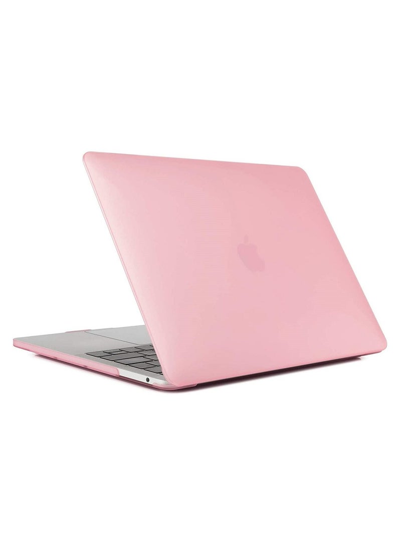 Plastic Hard Shell Case Cover with Screen Protector Compatible for MacBook New Air 13-Inch with Retina Display & Touch ID Model:- M1 A2337/A2179/A1932 Release in 2021/2020/2019/2018, Pink