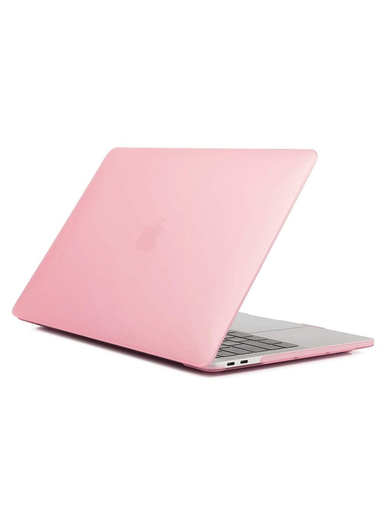 Plastic Hard Shell Case Cover with Screen Protector Compatible for MacBook New Air 13-Inch with Retina Display & Touch ID Model:- M1 A2337/A2179/A1932 Release in 2021/2020/2019/2018, Pink