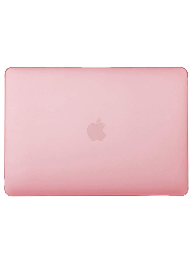 Plastic Hard Shell Case Cover with Screen Protector Compatible for MacBook New Air 13-Inch with Retina Display & Touch ID Model:- M1 A2337/A2179/A1932 Release in 2021/2020/2019/2018, Pink