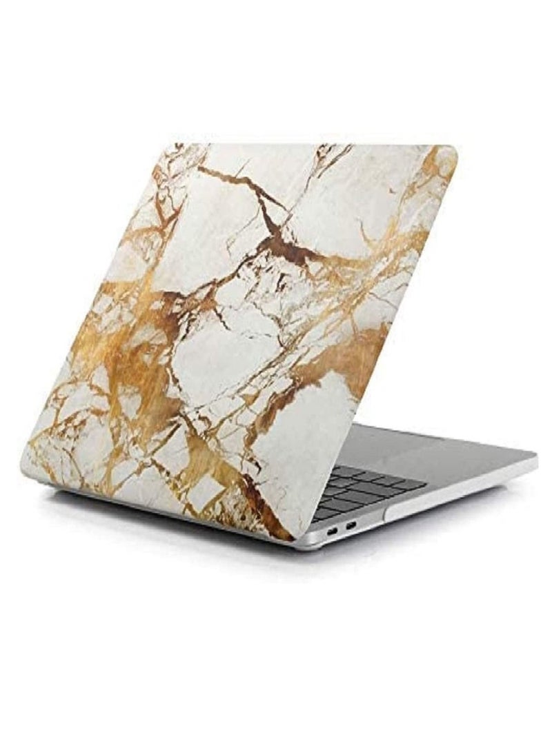 Hard Shell Case and Screen Protector Compatible with MacBook Pro 16-Inch Model: A2141 (MVVJ2xx/A, MVVK2xx/A, MVVL2xx/A, MVVM2xx/A) Retina Display with Touch Bar Touch ID, Gold Marble