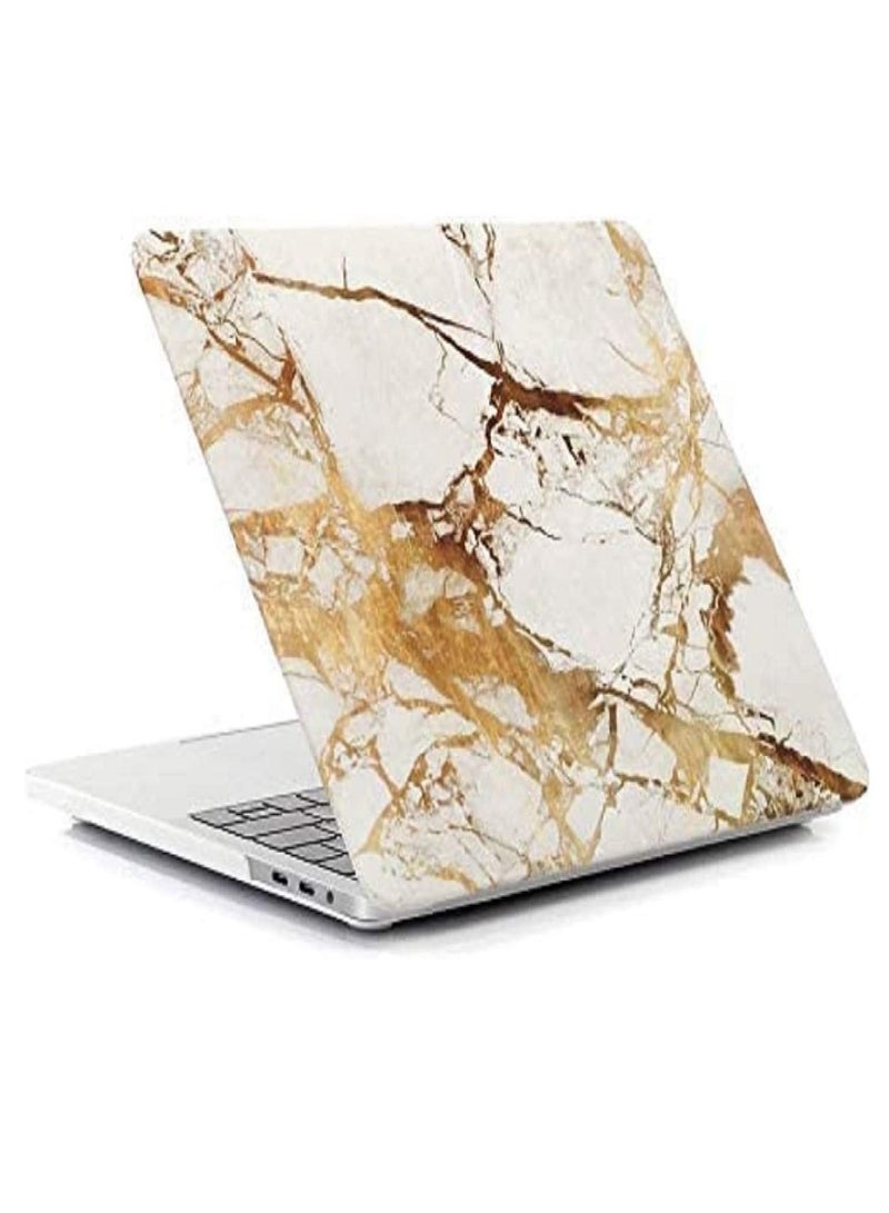 Hard Shell Case and Screen Protector Compatible with MacBook Pro 16-Inch Model: A2141 (MVVJ2xx/A, MVVK2xx/A, MVVL2xx/A, MVVM2xx/A) Retina Display with Touch Bar Touch ID, Gold Marble