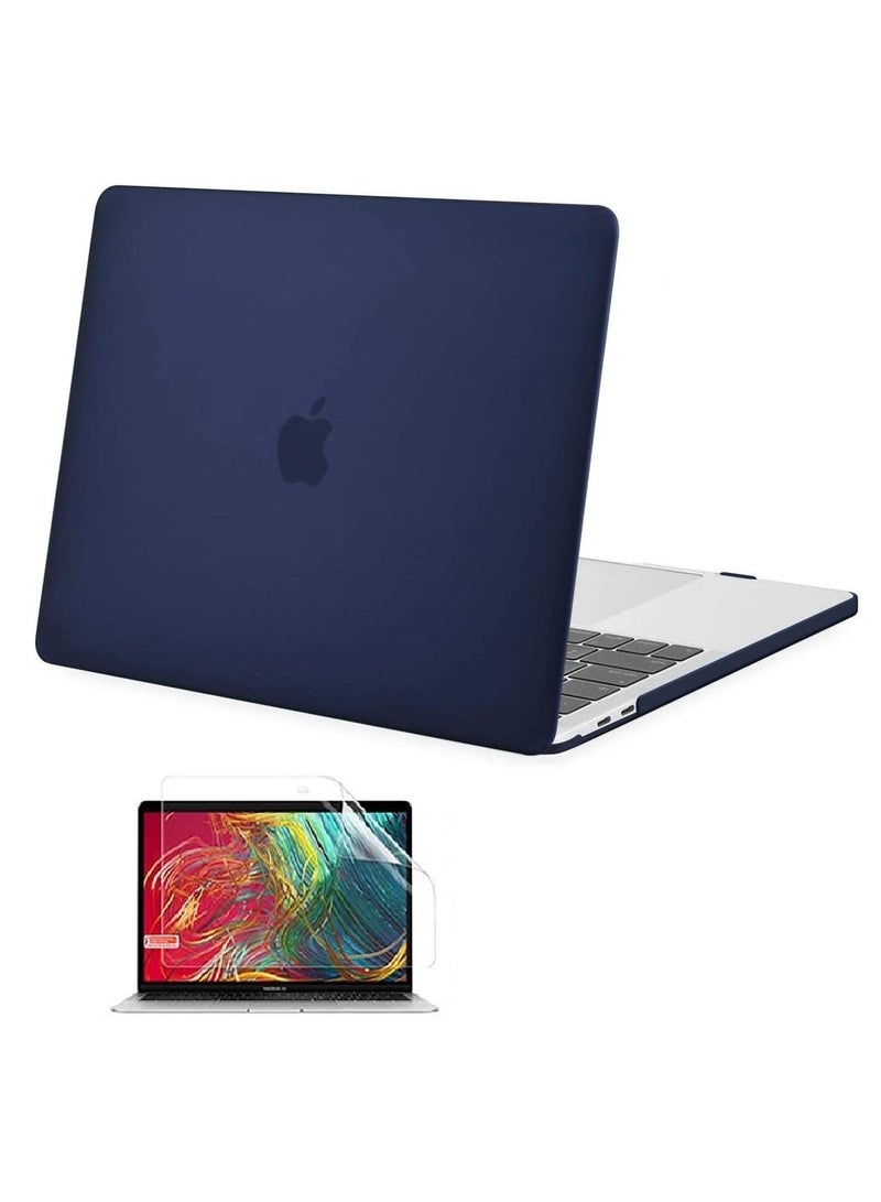 Hard Shell Case and Screen Protector Compatible with MacBook Pro 16-Inch Model: A2141 (MVVJ2xx/A, MVVK2xx/A, MVVL2xx/A, MVVM2xx/A) Retina Display with Touch Bar Touch ID, Navy Blue