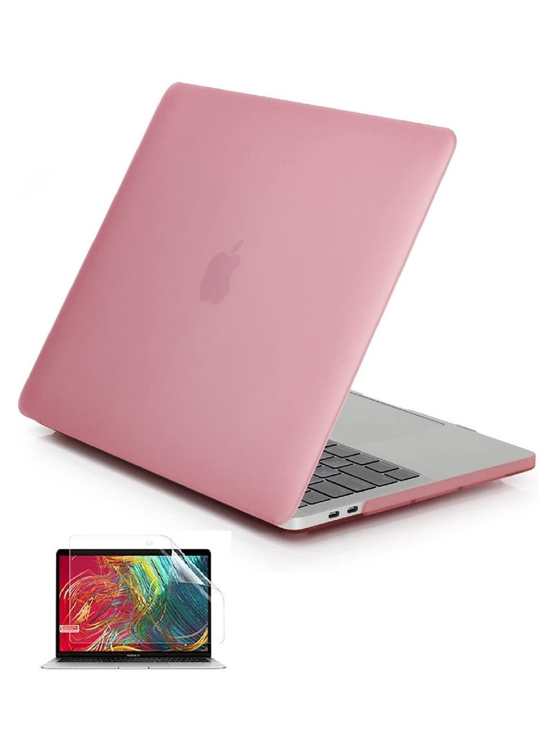 Hard Shell Case and Screen Protector Compatible with MacBook Pro 16-Inch Model: A2141 (MVVJ2xx/A, MVVK2xx/A, MVVL2xx/A, MVVM2xx/A) Retina Display with Touch Bar Touch ID, Pink