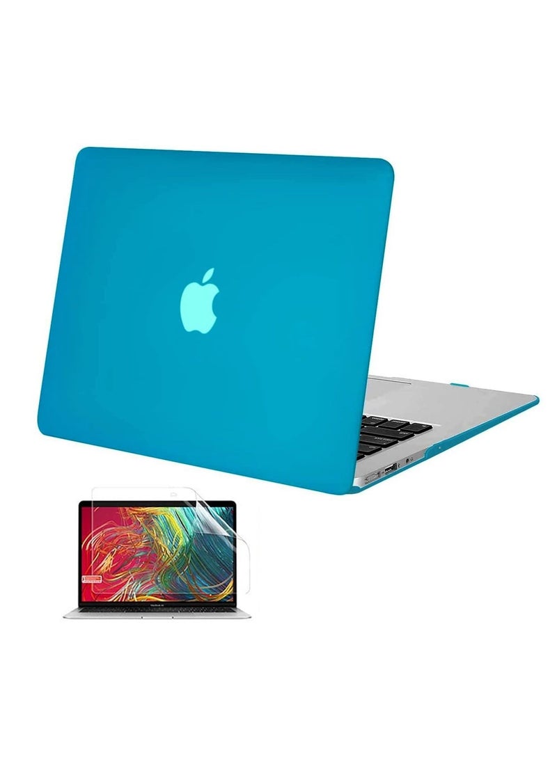 Hard Shell Case Cover With Screen Protector Compatible with MacBook Air 13/13.3 Inch Models A1369 and A1466 Released in 2010 to 2017 Sky Blue