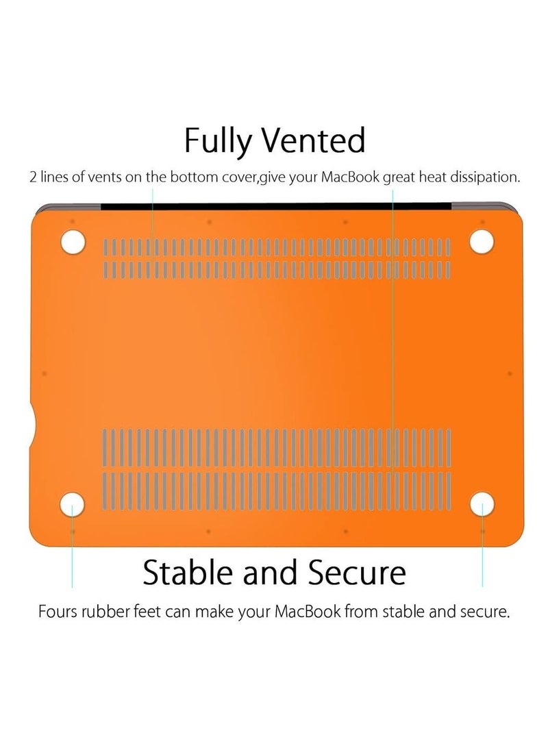 Hard Shell Case Cover Compatible with Older Version MacBook Pro 13 Inch with CD-ROM Model A1278 Release 2009/2010/2011/2012, Orange