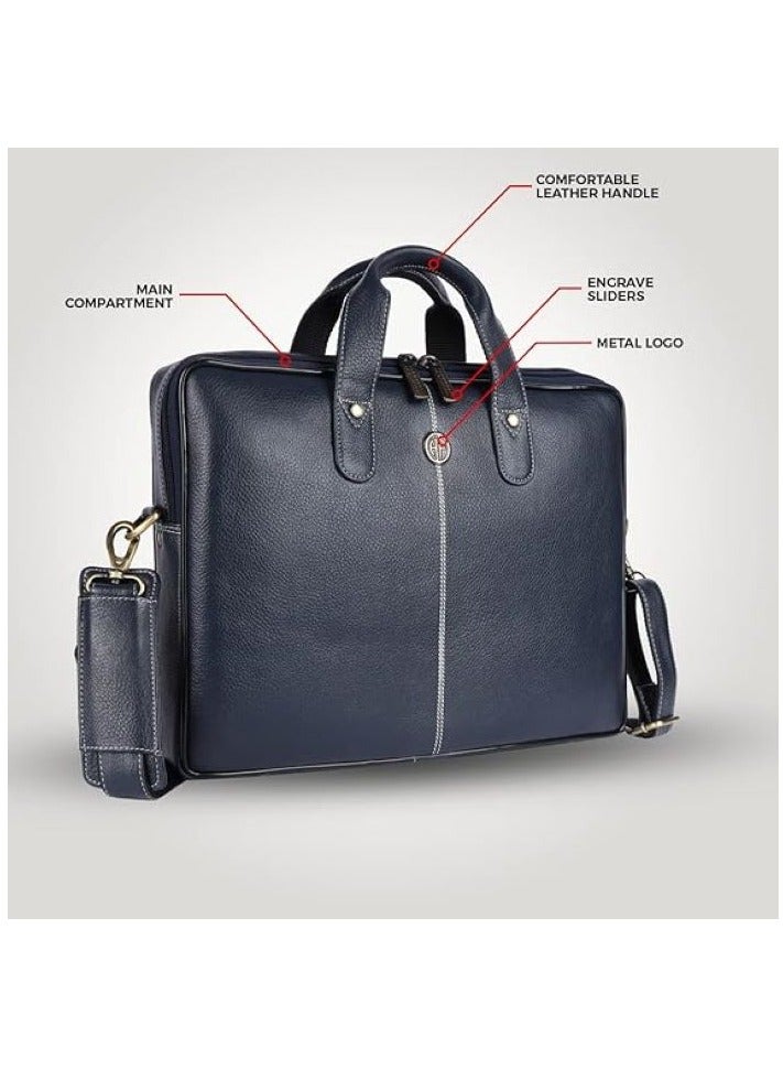 unisex-adult Genuine Leather Messenger Bag Fits 14 Inch Laptop