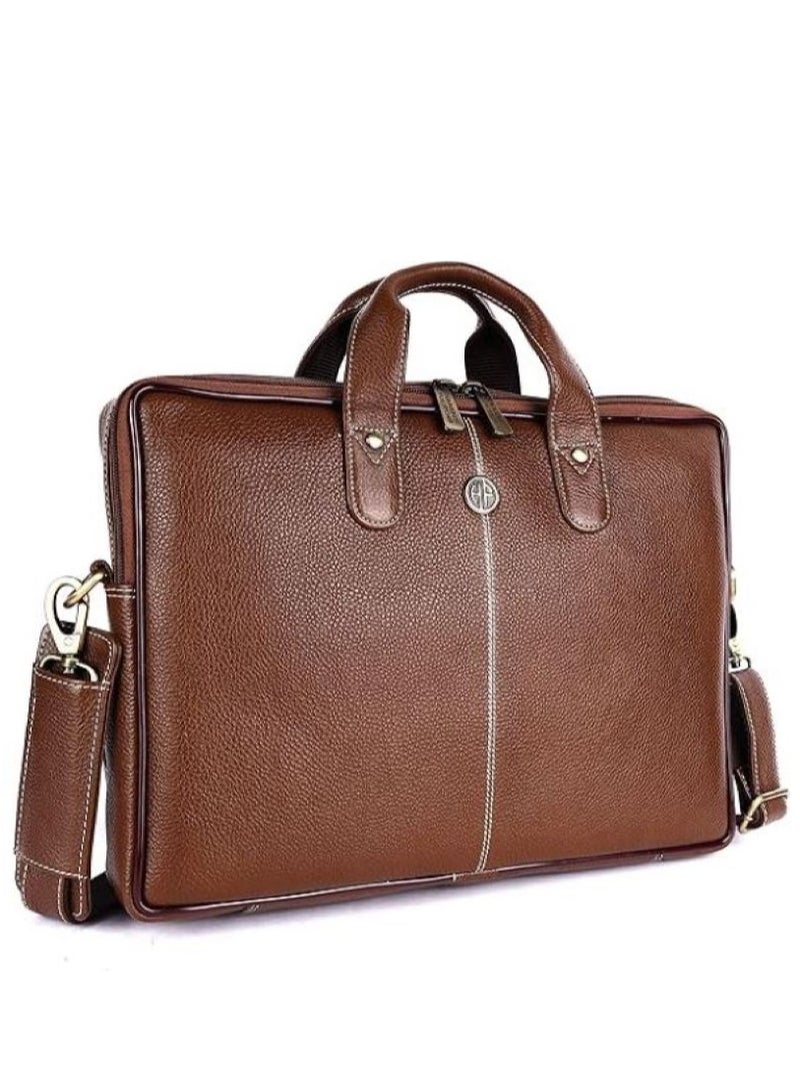 unisex-adult Genuine Leather Messenger Bag Fits 14 Inch Laptop