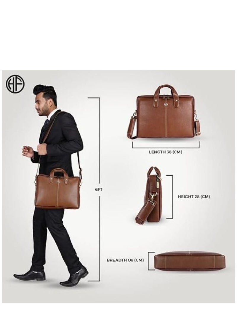 unisex-adult Genuine Leather Messenger Bag Fits 14 Inch Laptop