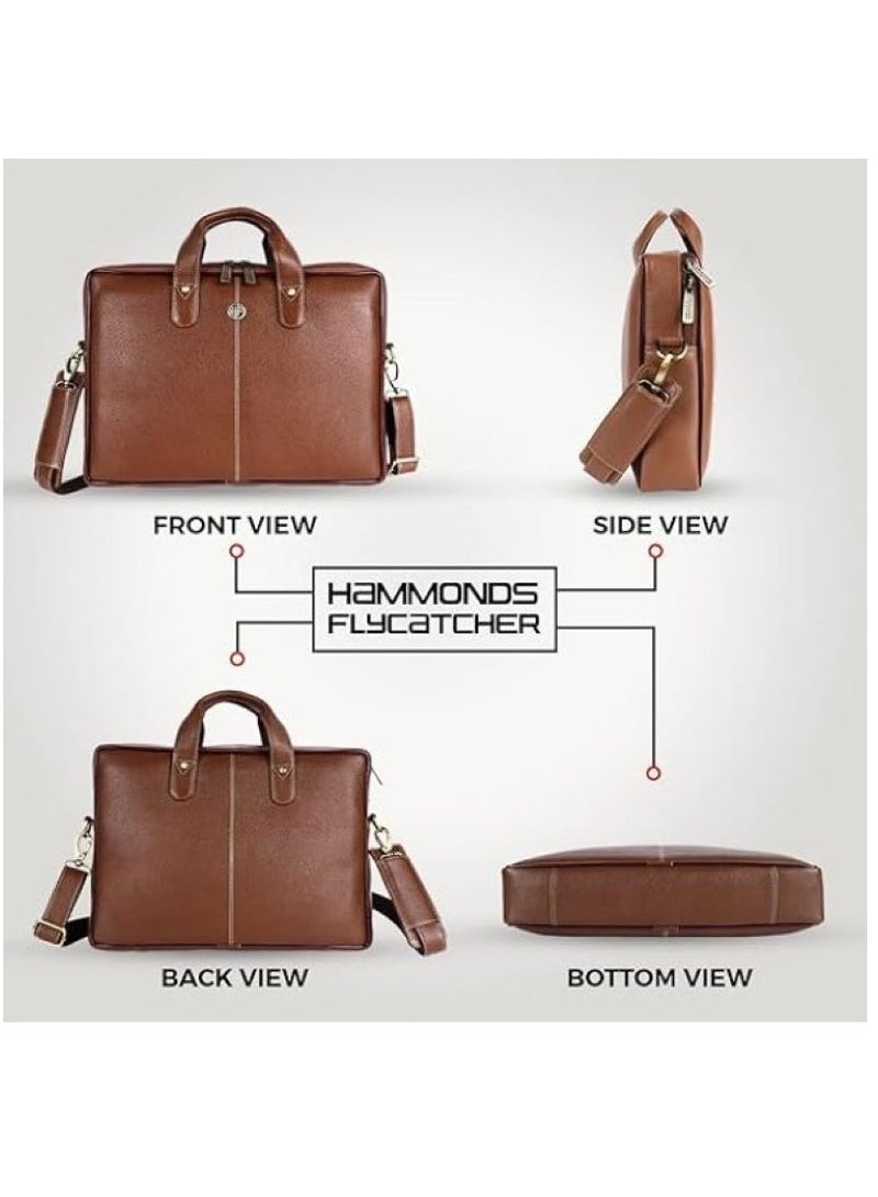 unisex-adult Genuine Leather Messenger Bag Fits 14 Inch Laptop