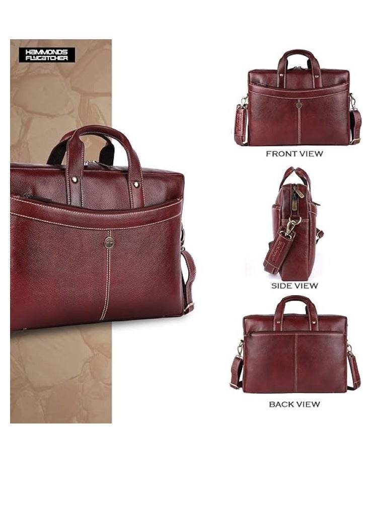 Men's Brown Laptop Leather Bag |15.6