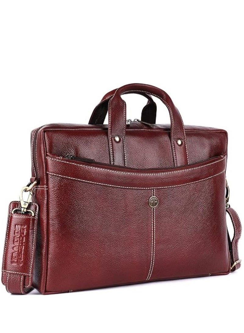 Men's Brown Laptop Leather Bag |15.6