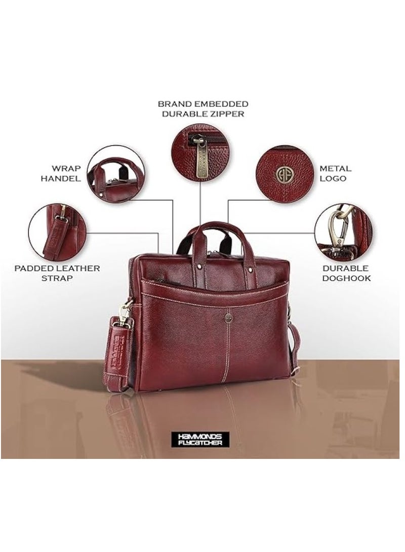 Men's Brown Laptop Leather Bag |15.6