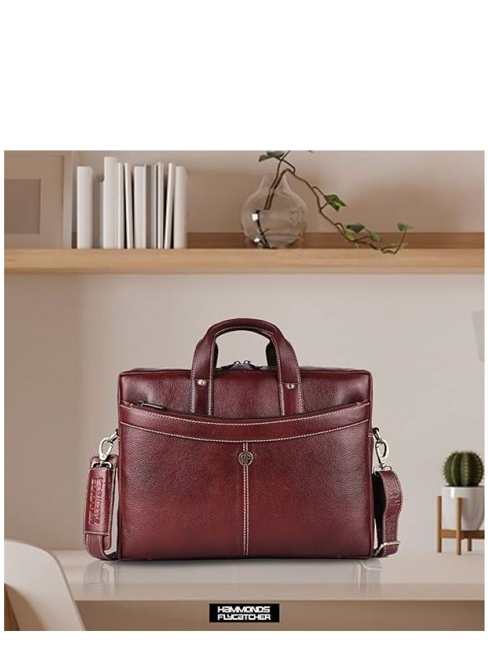 Men's Brown Laptop Leather Bag |15.6