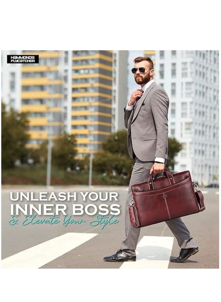 Men's Brown Laptop Leather Bag |15.6