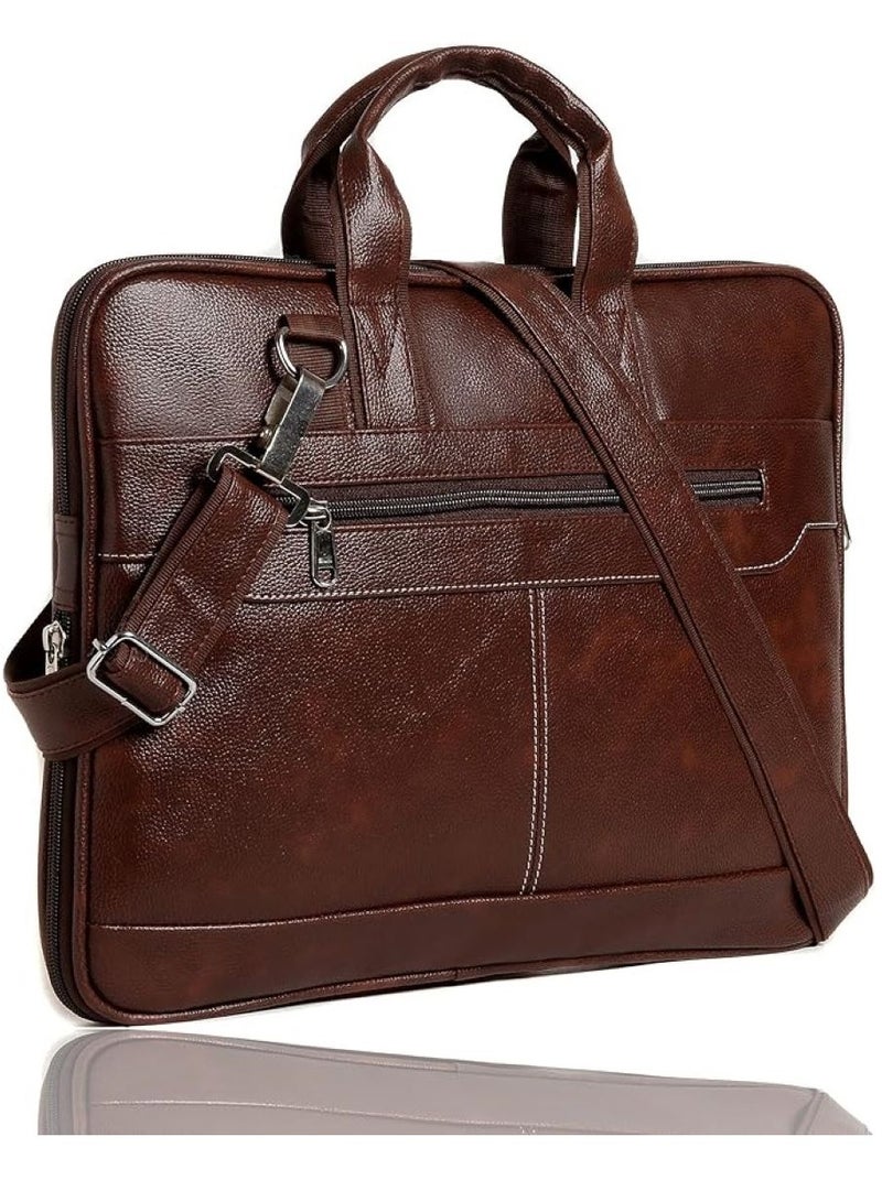 Men's Synthetic Leather Briefcase Best Laptop Messenger Bag Satchel for Men
