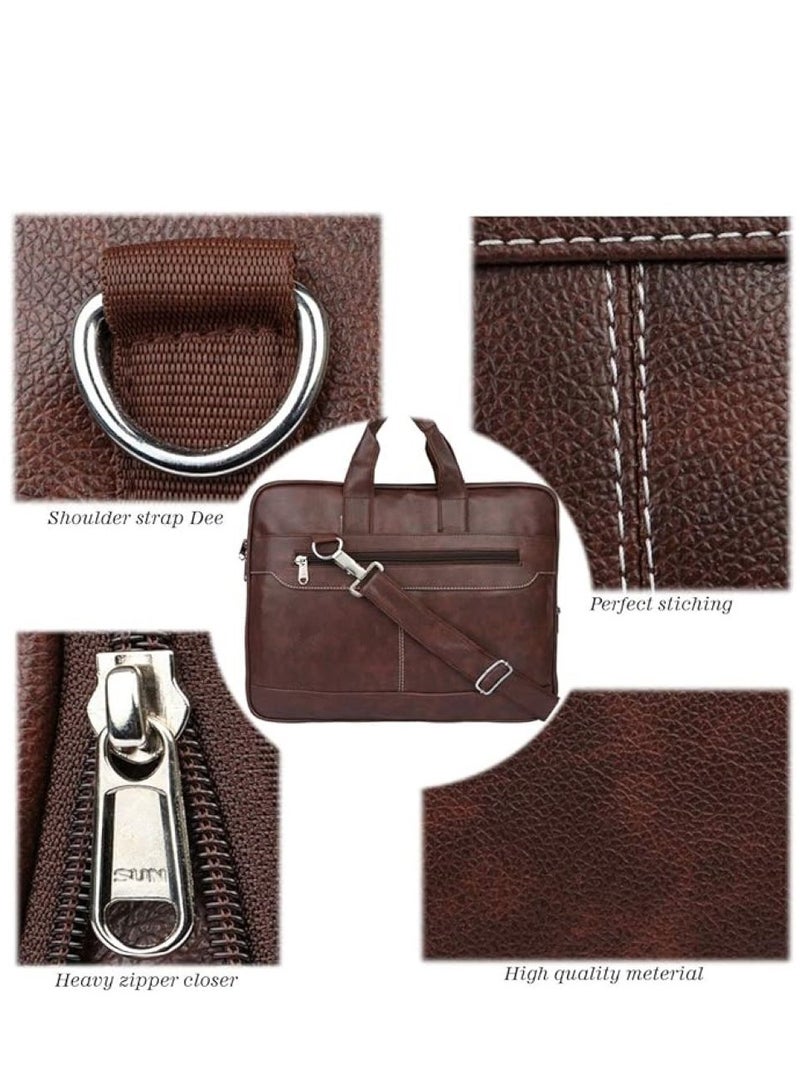 Men's Synthetic Leather Briefcase Best Laptop Messenger Bag Satchel for Men