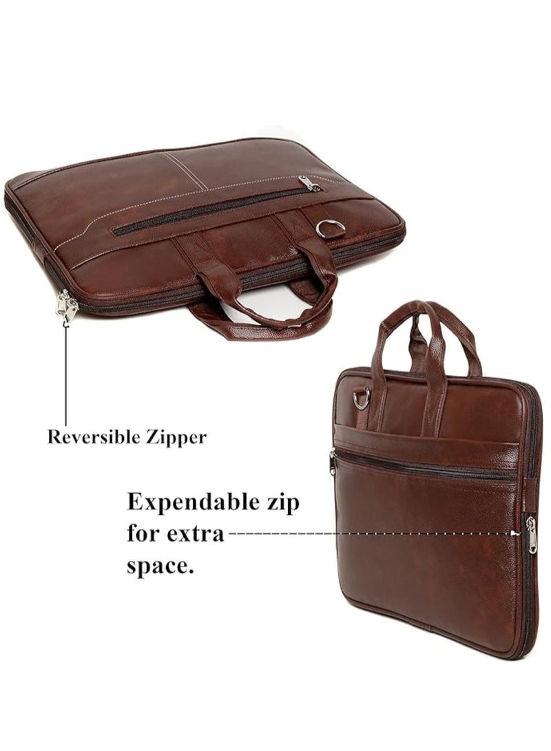 Men's Synthetic Leather Briefcase Best Laptop Messenger Bag Satchel for Men