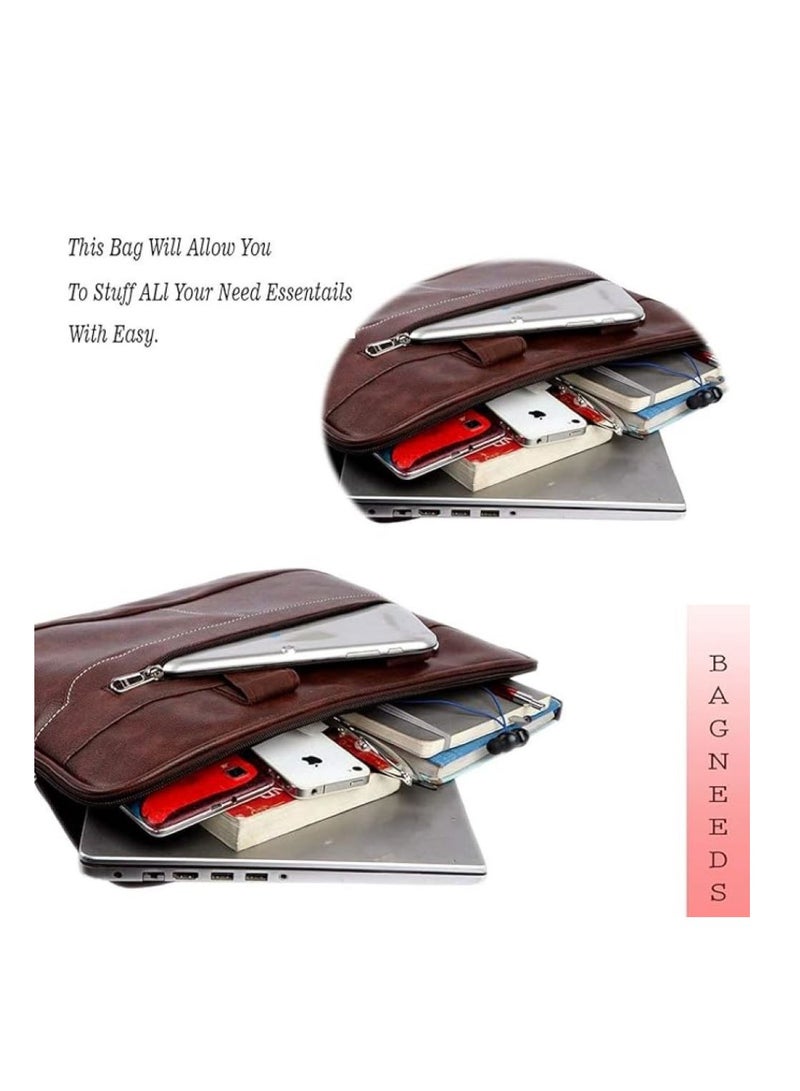 Men's Synthetic Leather Briefcase Best Laptop Messenger Bag Satchel for Men