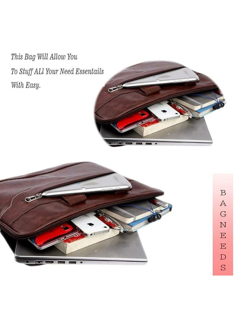 Men's Synthetic Leather Briefcase Best Laptop Messenger Bag Satchel for Men