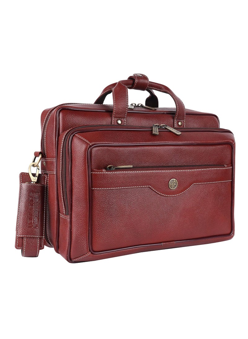 Laptop Bag for Men - Fits 14/15.6/16 Inch Laptop - Brown - Office Bag, Messenger & Shoulder Bag - Executive Bag for Office Use & Travel - Expandable Leather Bag LB162, CNBP