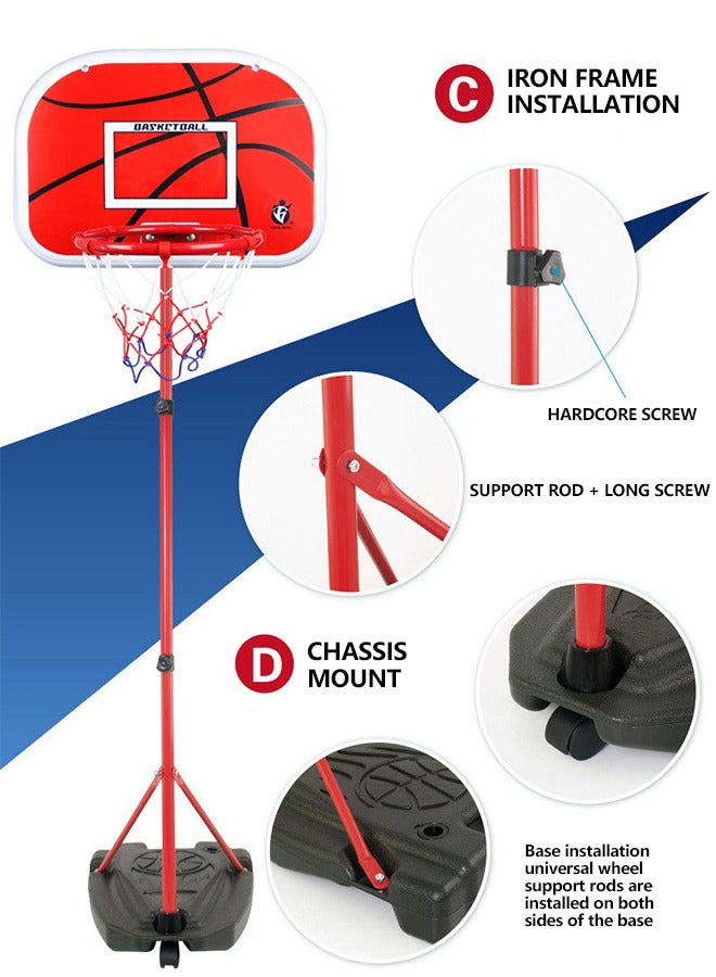 Adjustable Basketball Ring Set 46X33X160cm