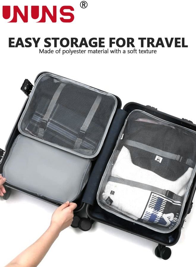 Packing Cubes,8 Pack Travel Luggage Organizers Storage Bags For Travel,Various Sizes Packing Cubes For Suitcases,Travel Accessories Essentials,Light Travel Cubes For Carry On Suitcases,Grey