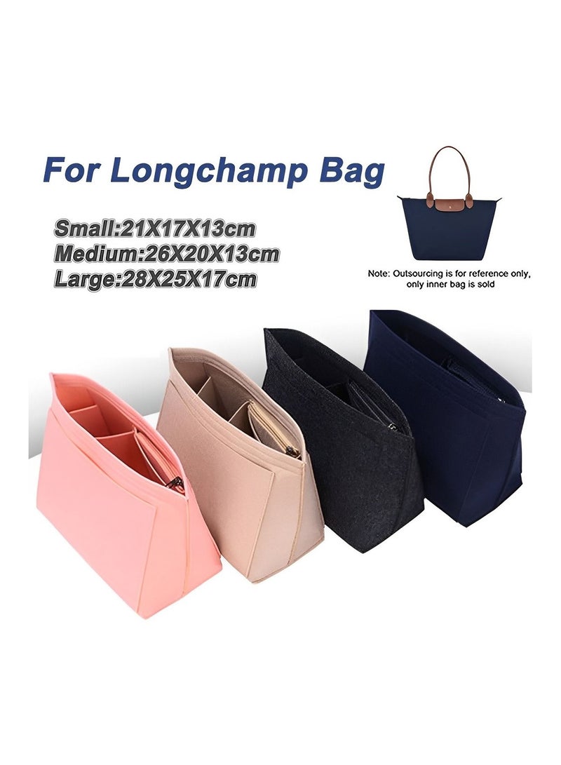 Skycare Purse Organizer Insert for Longchamp Le Pliage Large Tote - Premium Felt Organizer for Perfectly Organized Essentials PINK